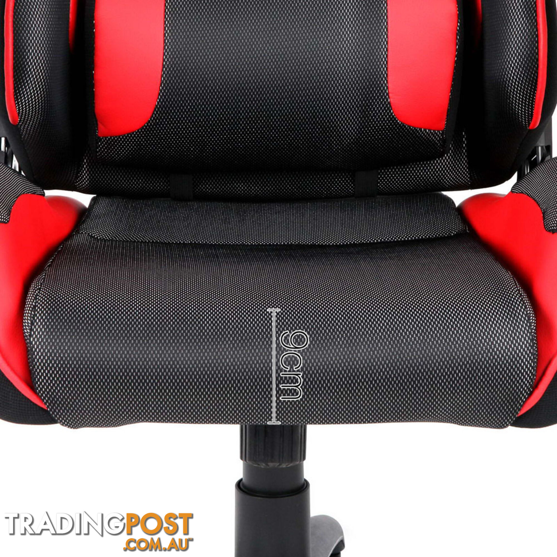 PU Leather & Mesh Reclining Office Desk Gaming Executive Chair - Red