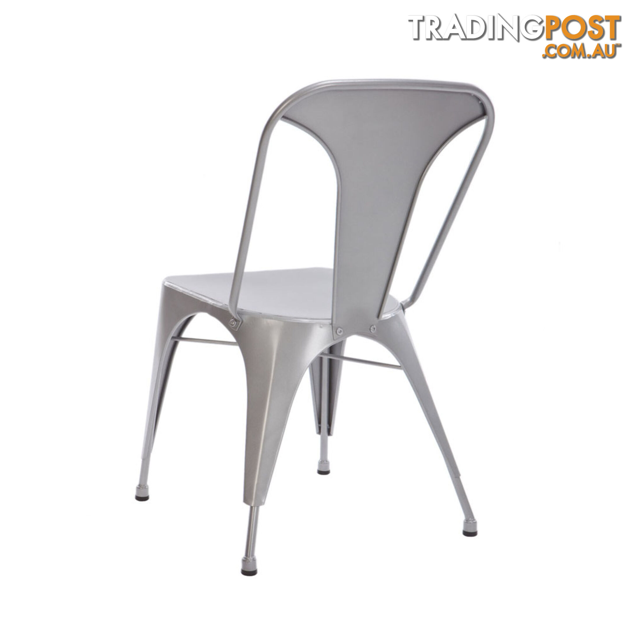 Set of 2 Steel Dining Chair Silver