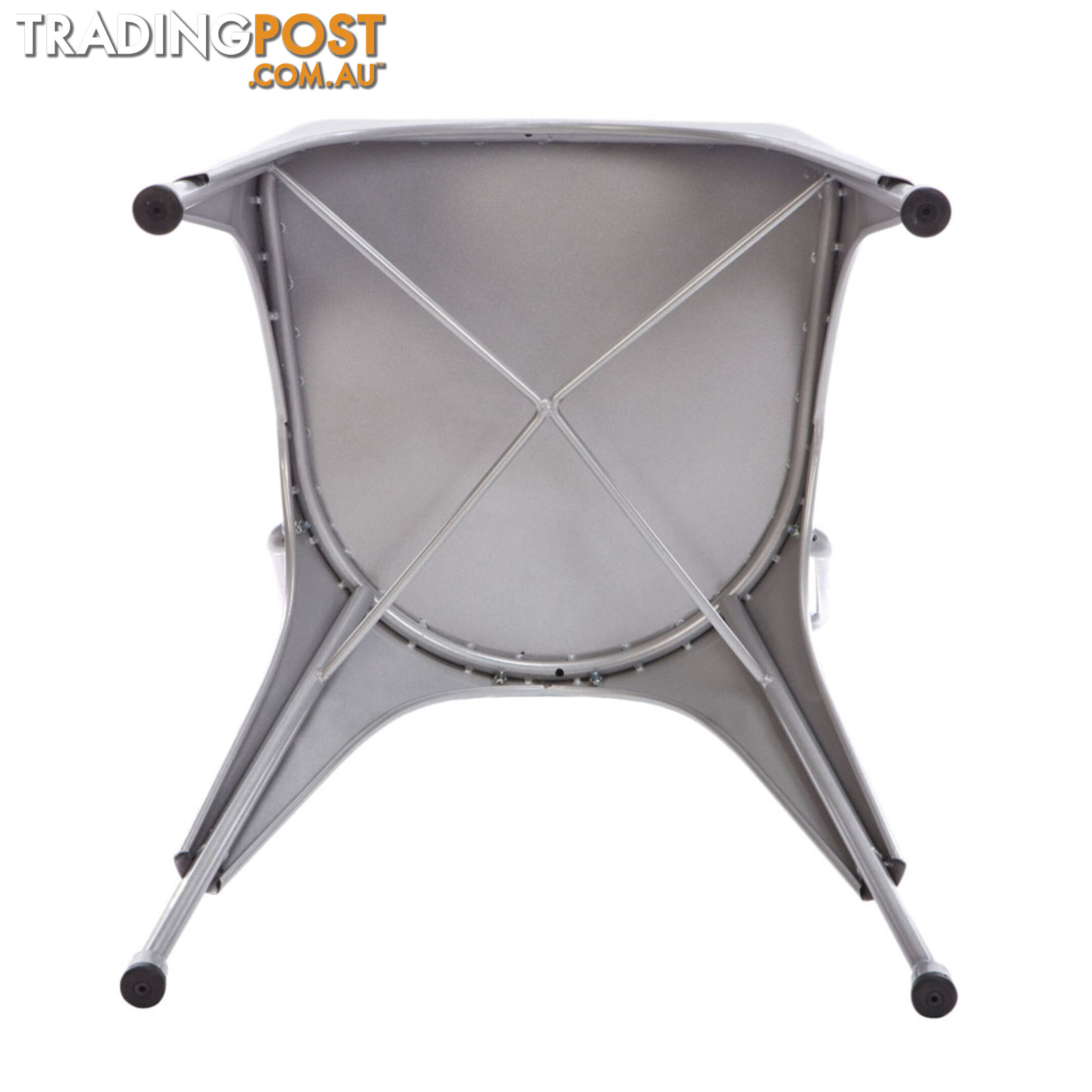 Set of 2 Steel Dining Chair Silver