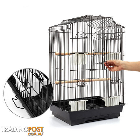 Pet Bird Cage Black Medium - 68CM