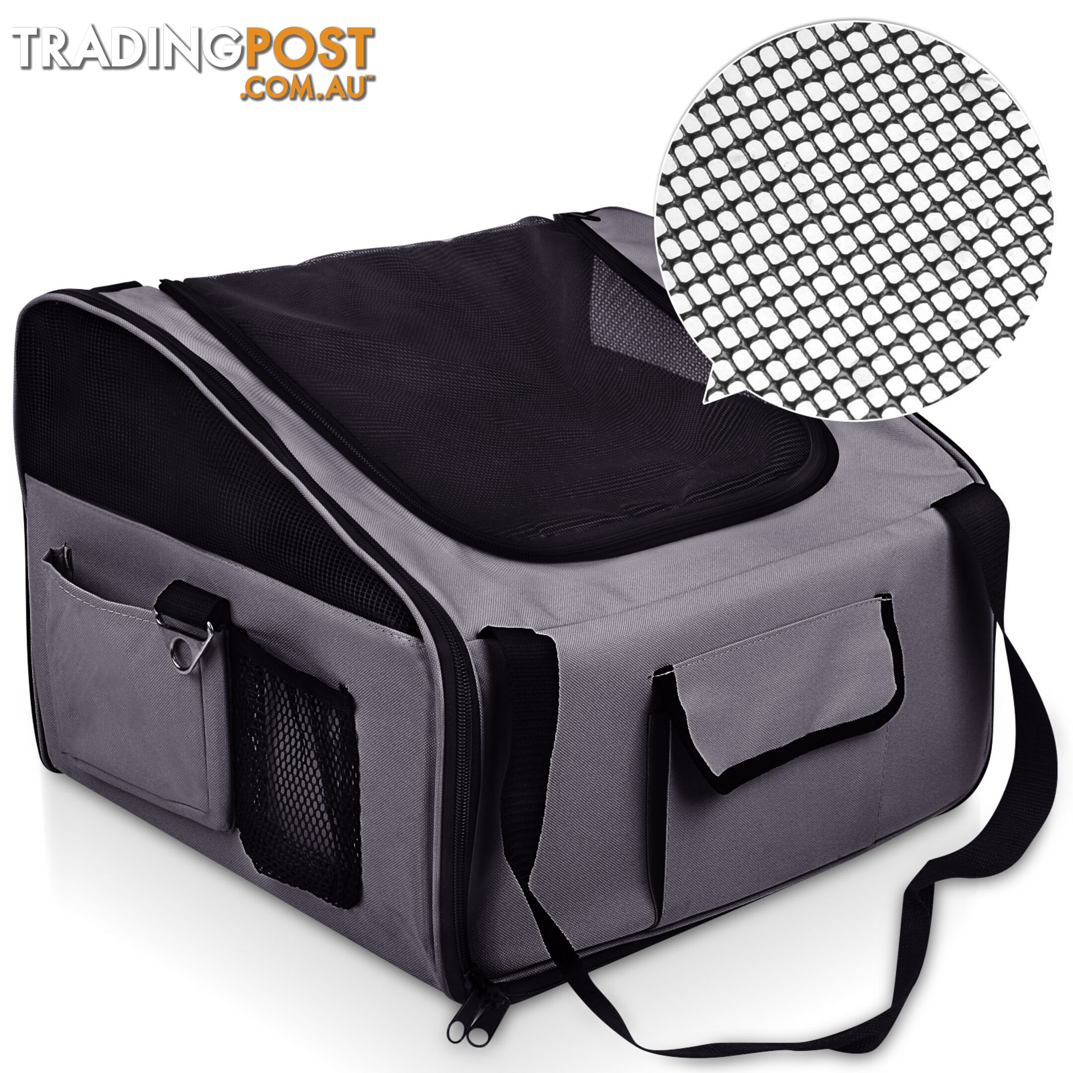 Pet Dog Cat Car Seat Carrier Travel Bag Large Grey