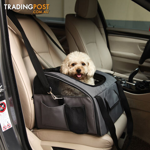 Pet Dog Cat Car Seat Carrier Travel Bag Large Grey