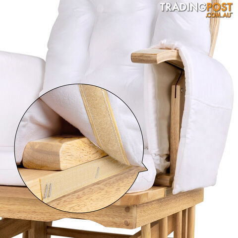 Baby Breast Feeding Sliding Glider Chair w/ Ottoman Natural Wood