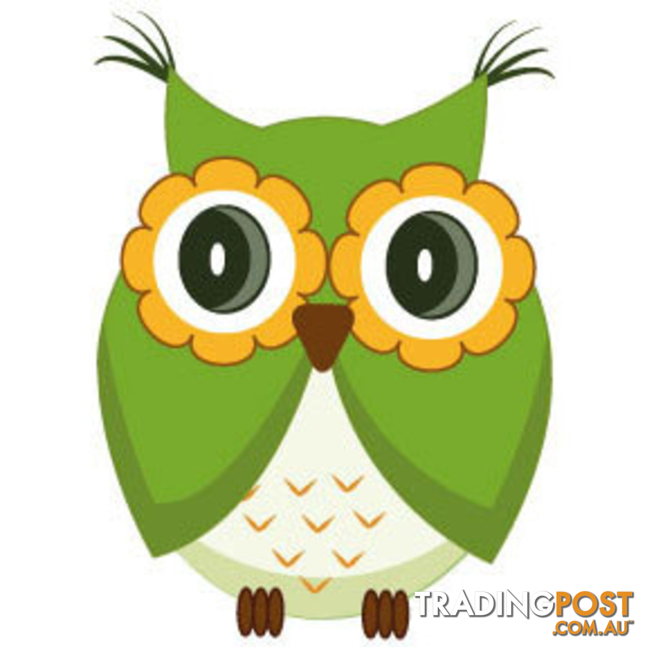 10 X Cute green owl Wall Sticker - Totally Movable