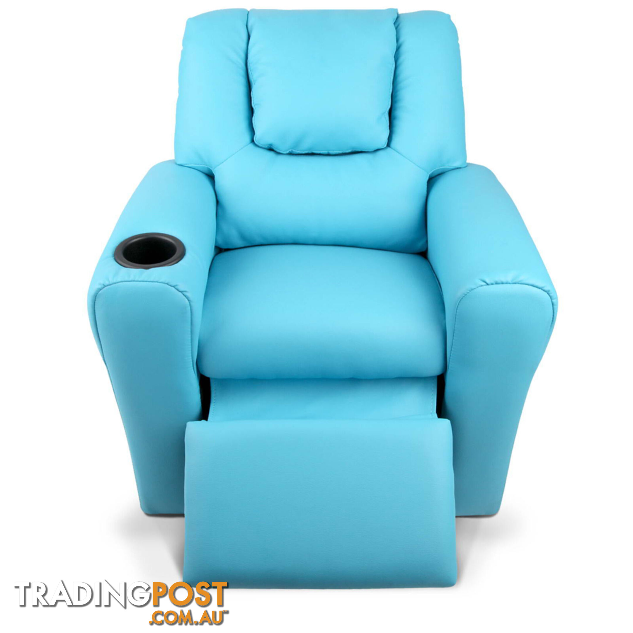 Kids Padded PU Leather Recliner Chair  - Blue