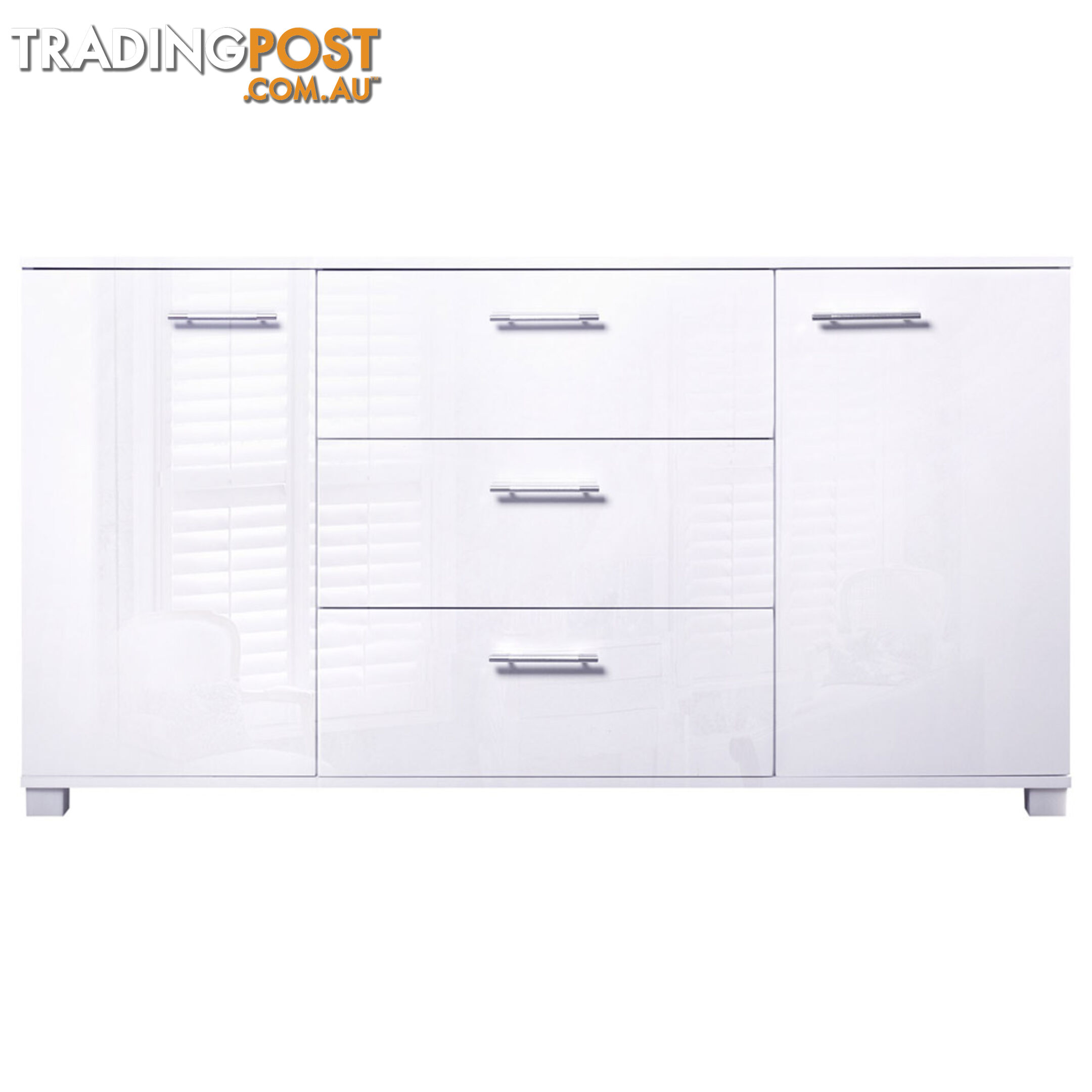 High Gloss Sideboard Storage Cabinet Cupboard White