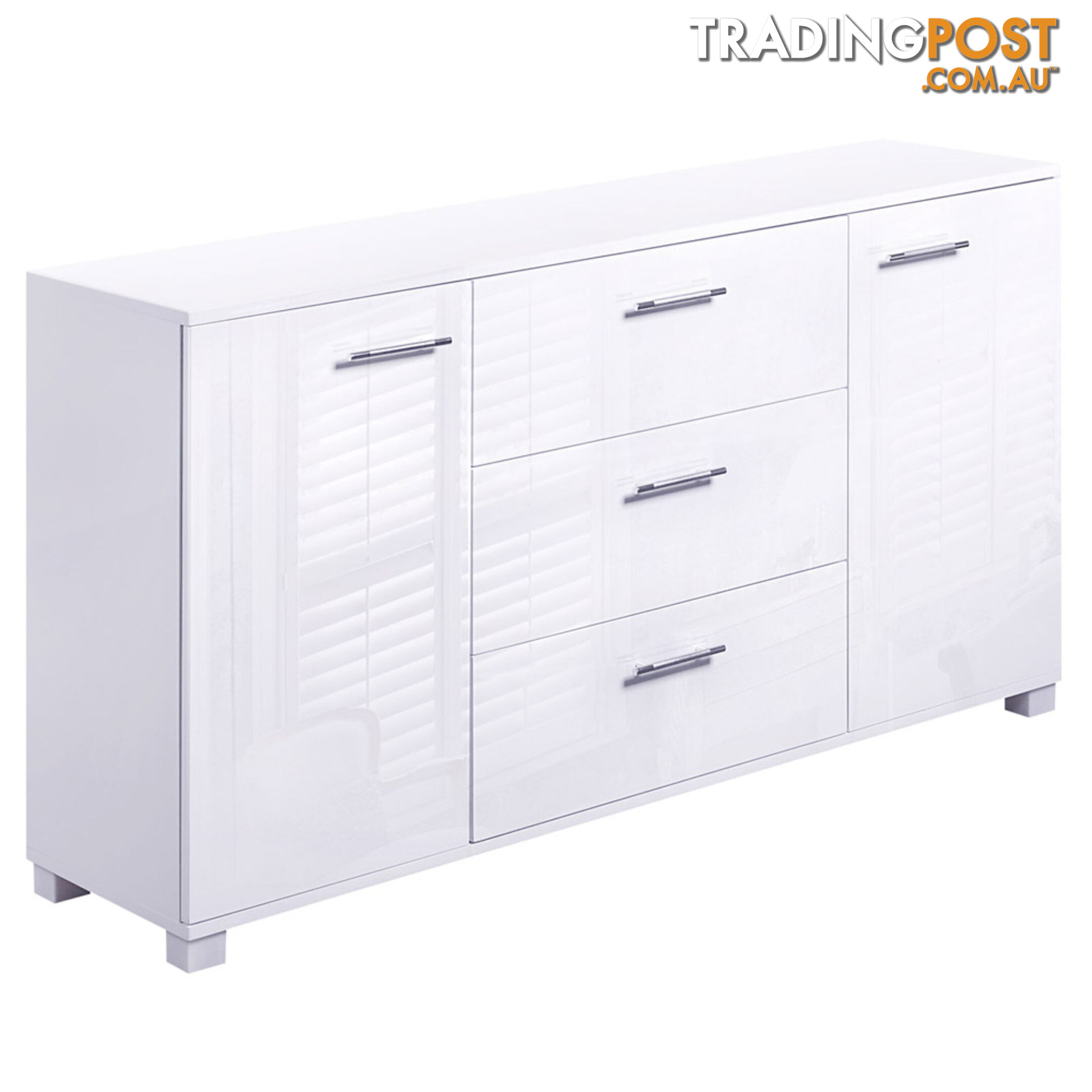 High Gloss Sideboard Storage Cabinet Cupboard White