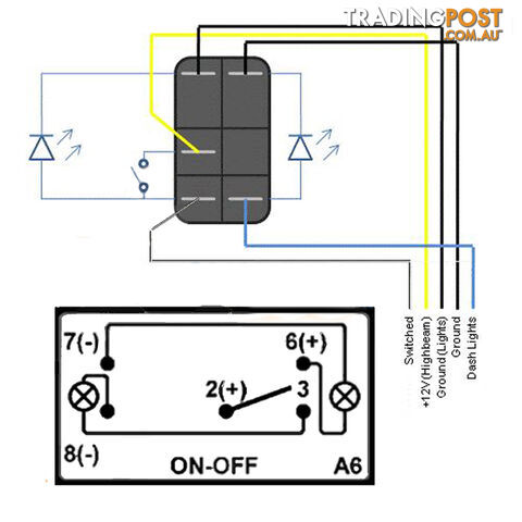 SPOT LIGHT CARLING ROCKER SWITCH LASER ETCHED WORK LIGHT BAR 4WD UTE HID 12V 24V - photo 3 of 4