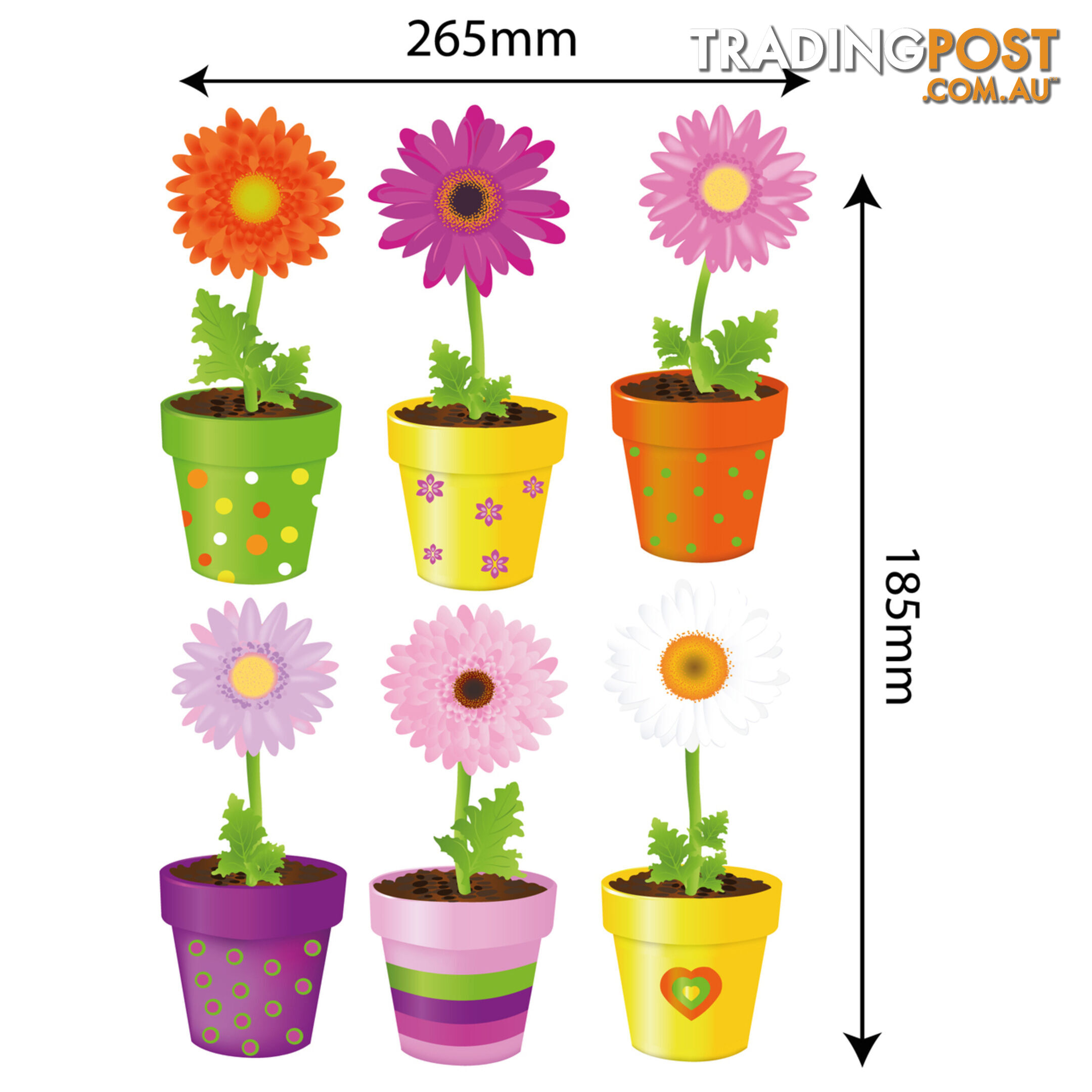 Medium Size Flower Pot Wall Stickers - Totally Movable