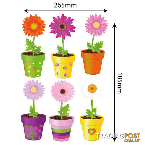 Medium Size Flower Pot Wall Stickers - Totally Movable