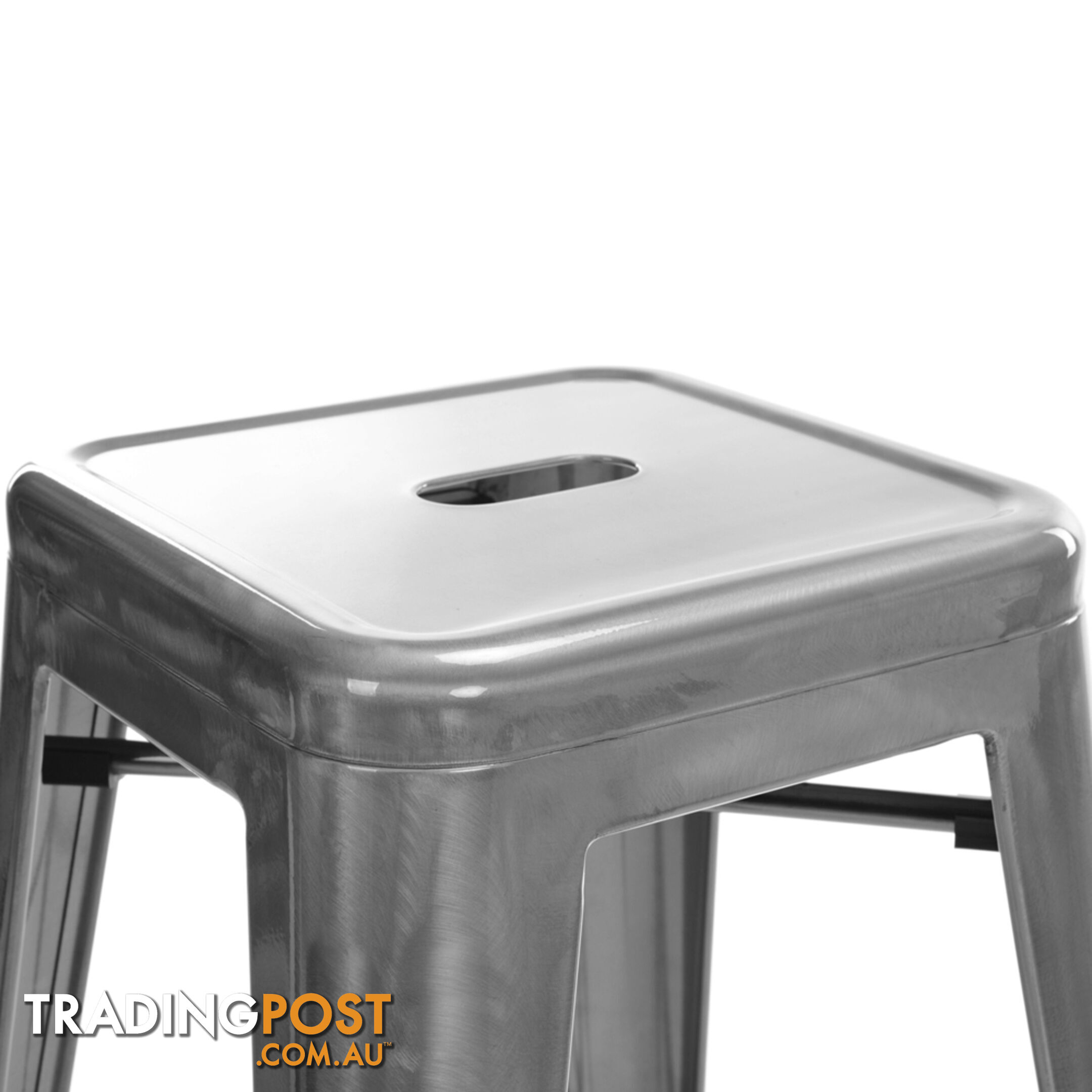 Set of 2 Steel Kitchen Bar Stool 76cm Metallic