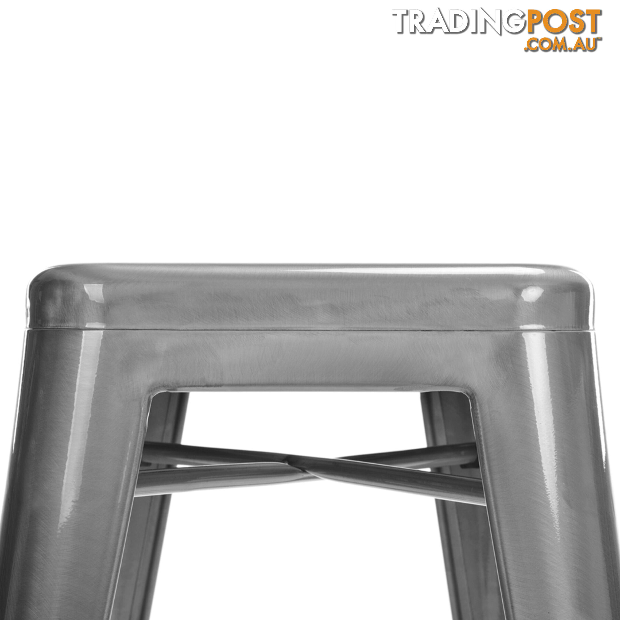 Set of 2 Steel Kitchen Bar Stool 76cm Metallic