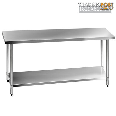 430 Stainless Steel Kitchen Work Bench Table 1829mm