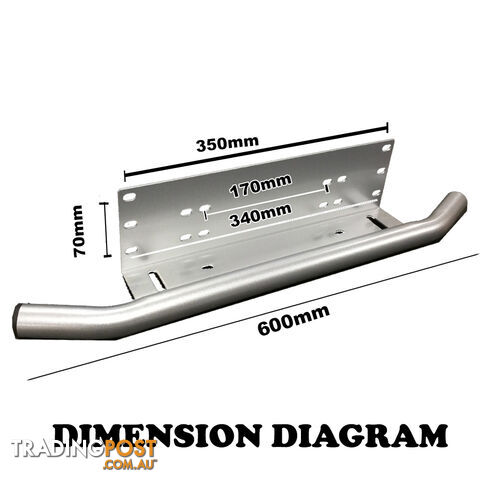 Number Plate Bullbar Frame Mounting Bracket Silver Light Bar Antenne UHF Holder