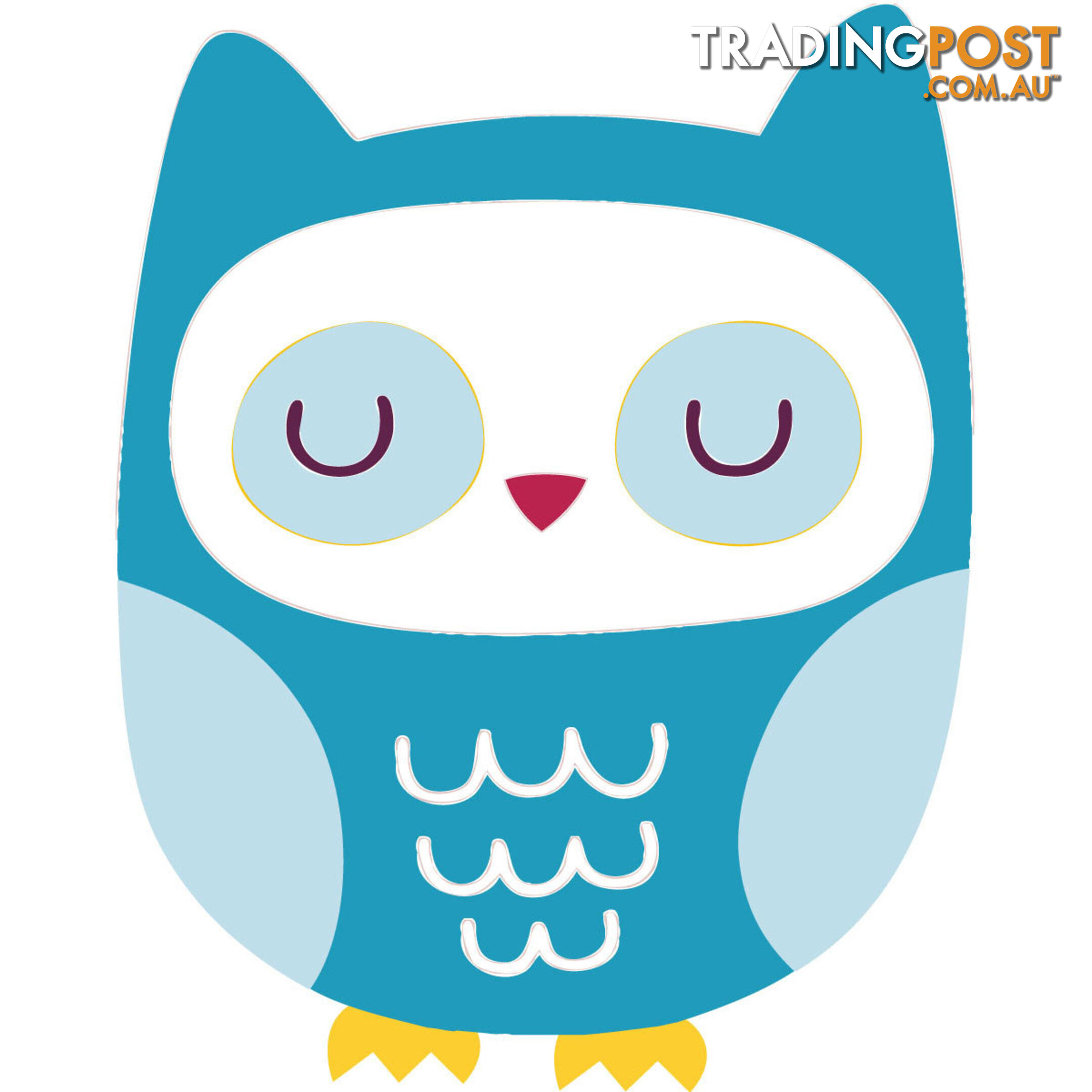 10 X Blue Owl Wall Stickers - Totally Movable and Reusable