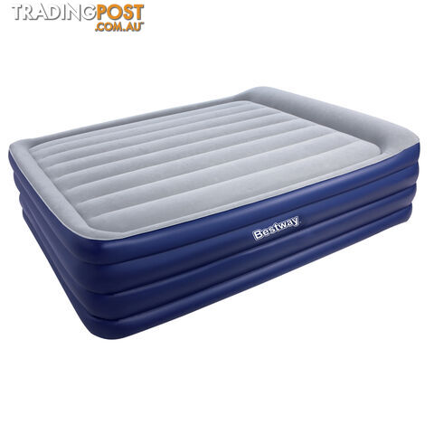 Bestway Queen Inflatable Air Mattress Bed w/ Air Pump Blue