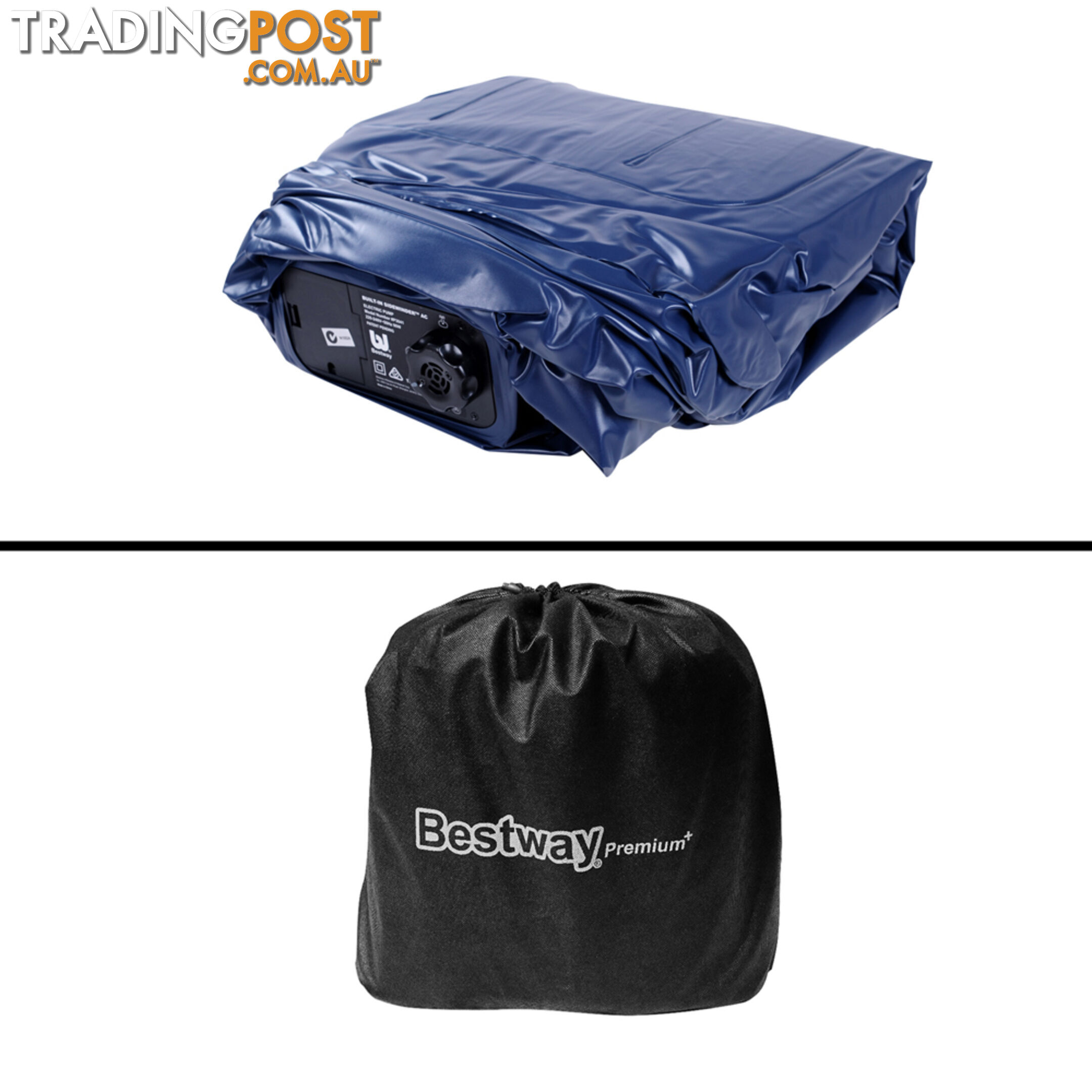 Bestway Queen Inflatable Air Mattress Bed w/ Air Pump Blue