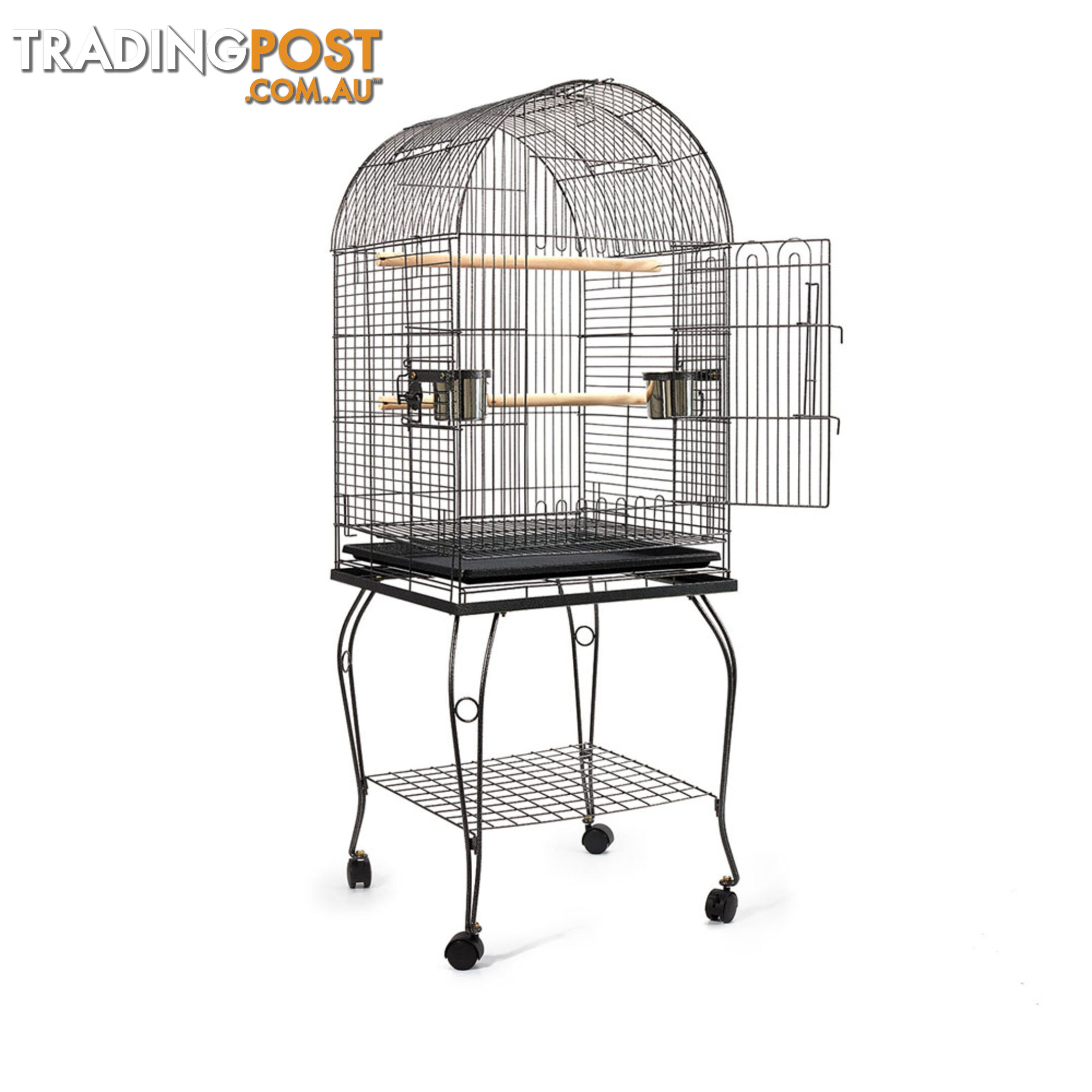 Parrot Pet Aviary Bird Cage w/ Open Roof 150cm Black