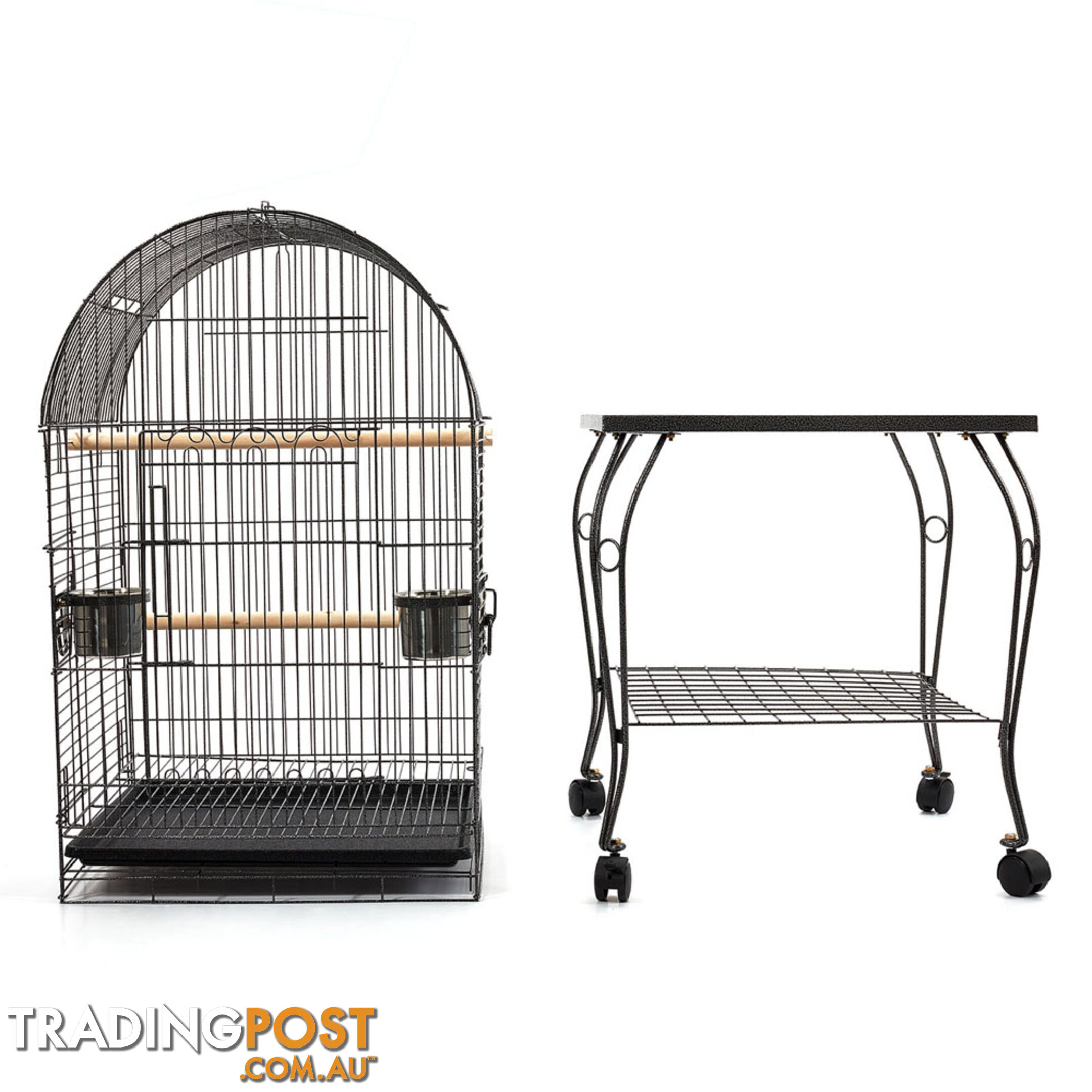 Parrot Pet Aviary Bird Cage w/ Open Roof 150cm Black