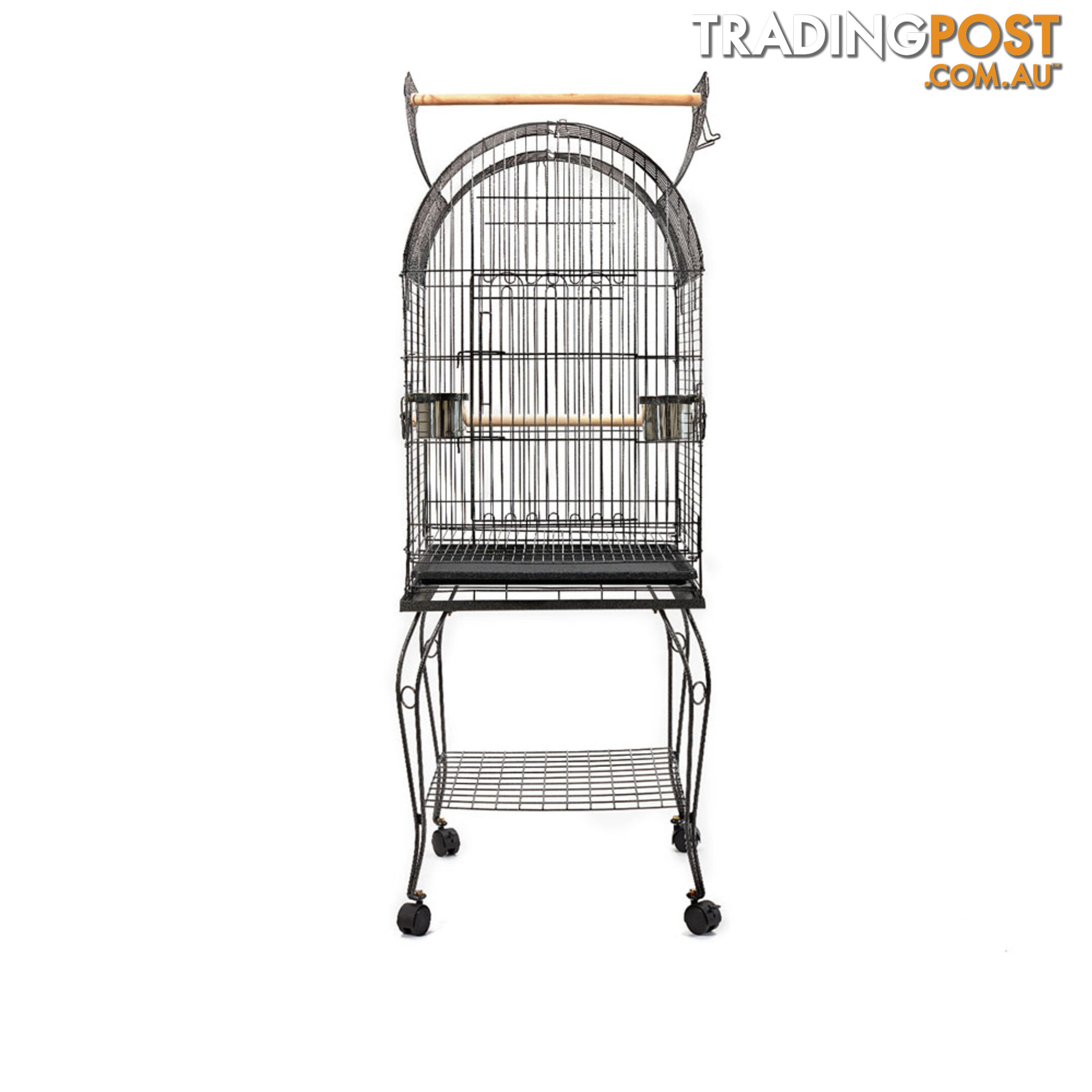 Parrot Pet Aviary Bird Cage w/ Open Roof 150cm Black