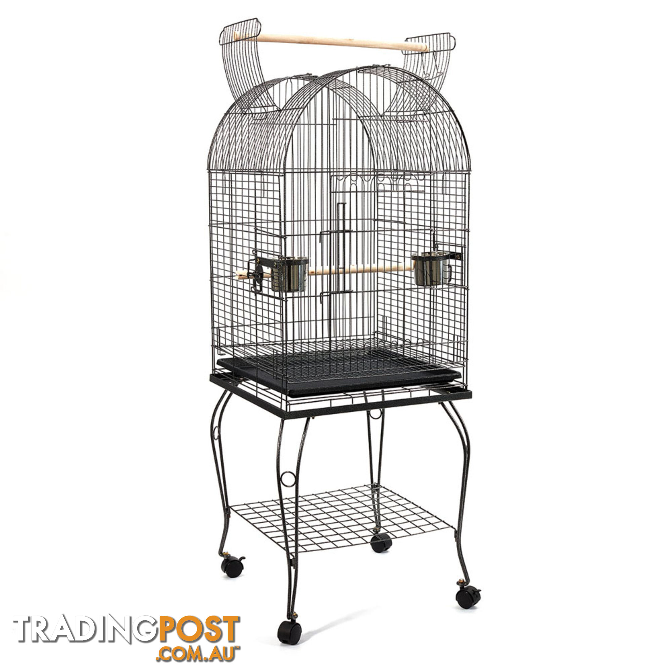 Parrot Pet Aviary Bird Cage w/ Open Roof 150cm Black