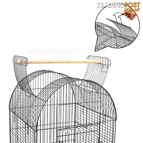 Parrot Pet Aviary Bird Cage w/ Open Roof 150cm Black