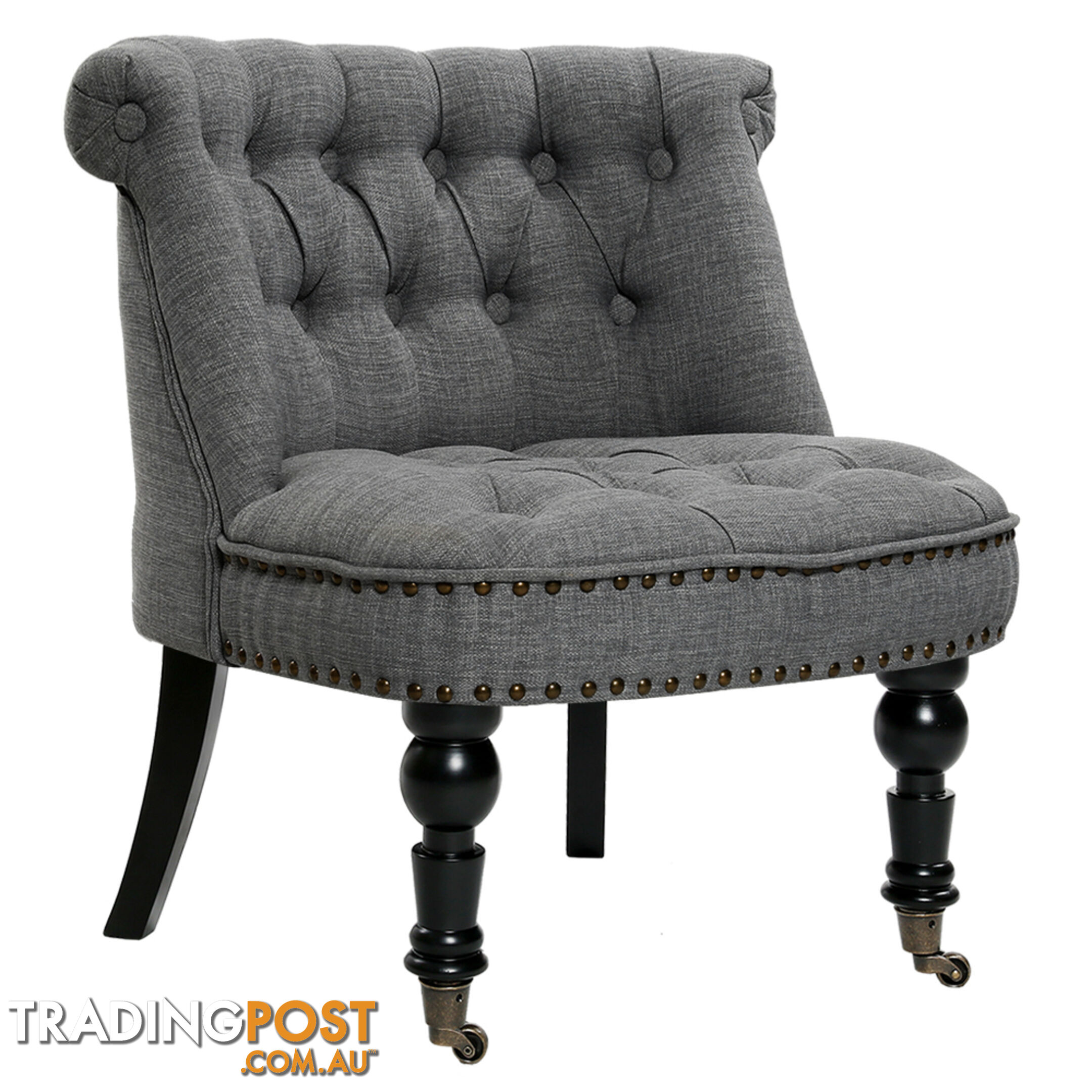 Lorraine Chair French Provincial Linen Fabric Sofa Misty Grey