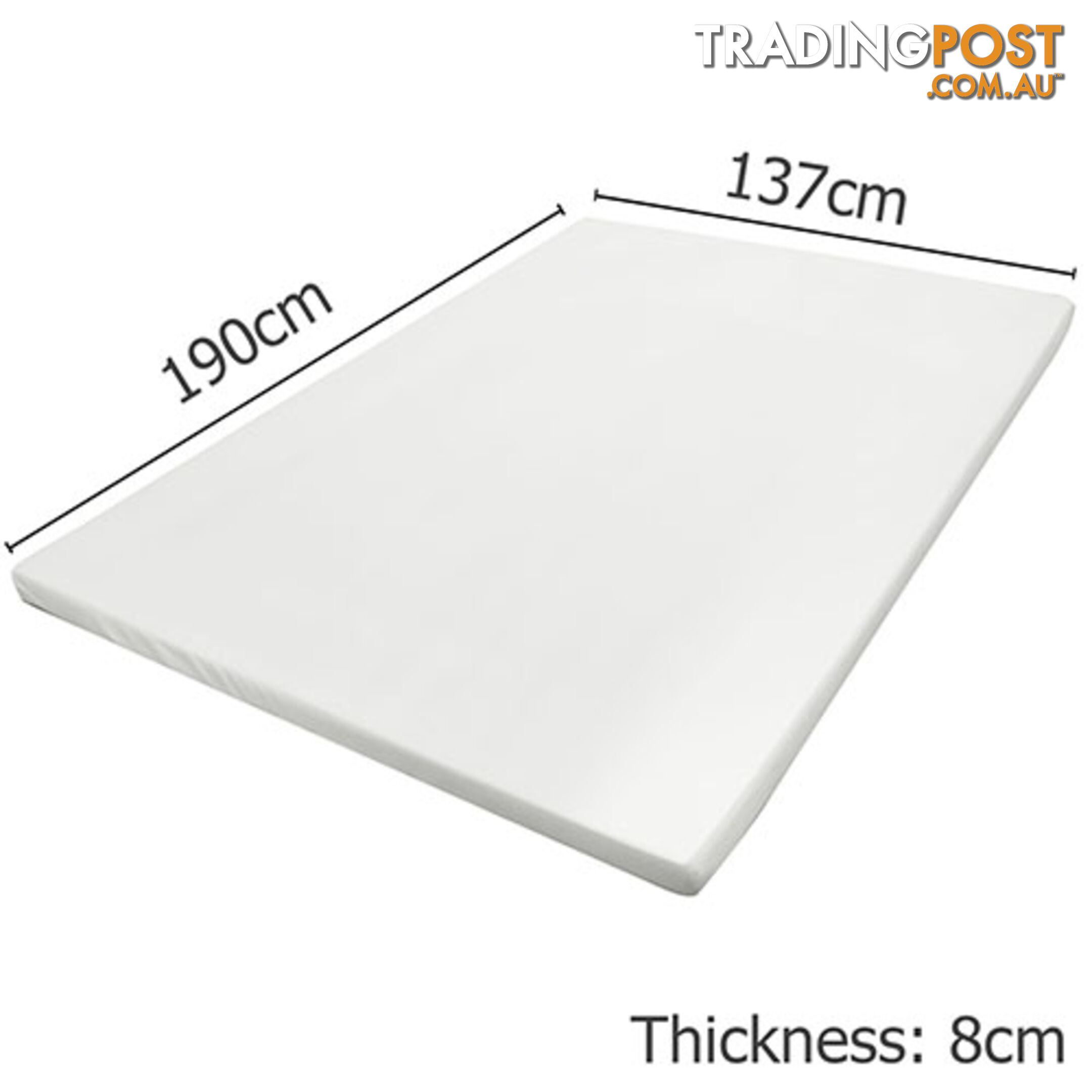 Visco Elastic Memory Foam Mattress Topper 8cm Double