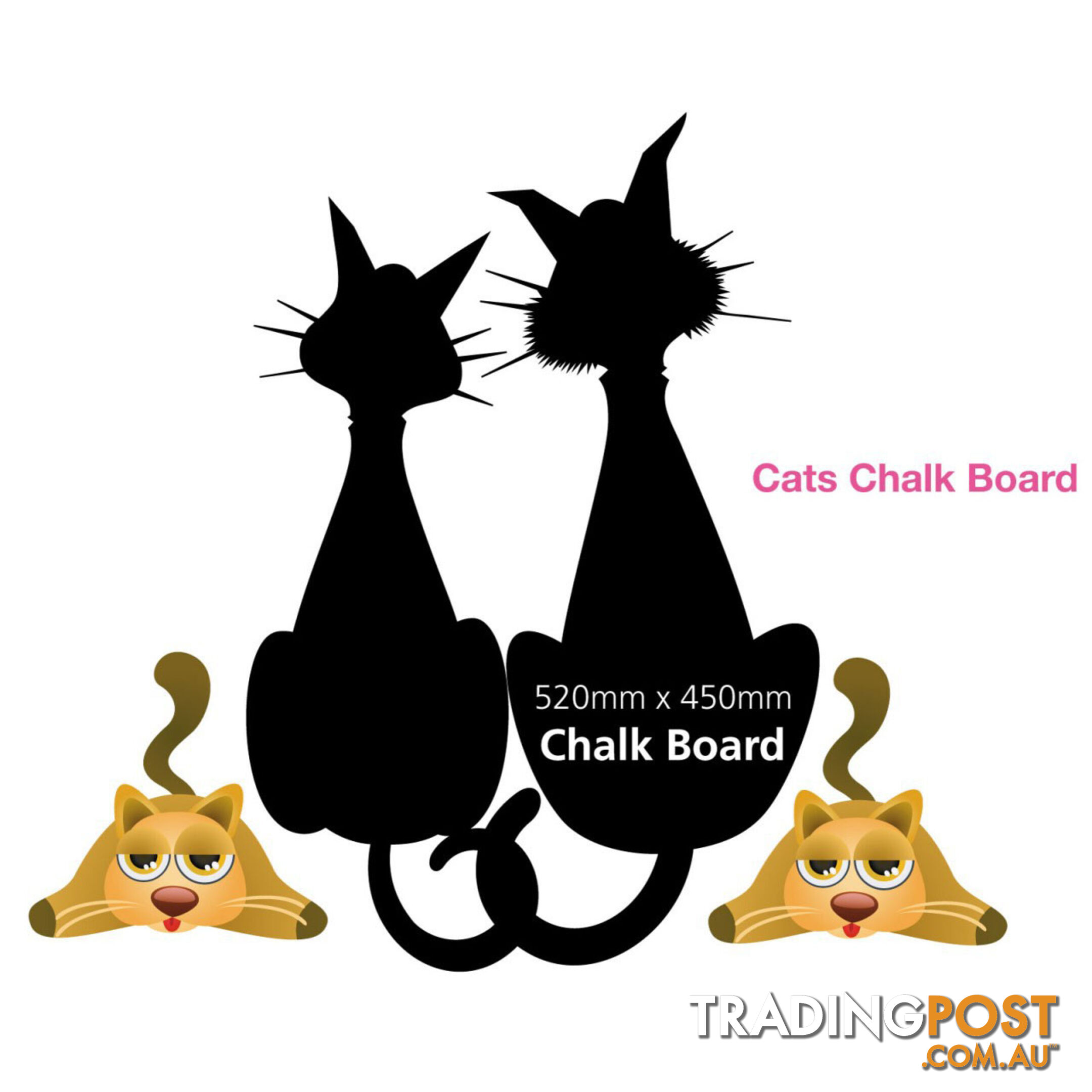 Funky Cats Chalk Black Board Kitchen Wall Stickers