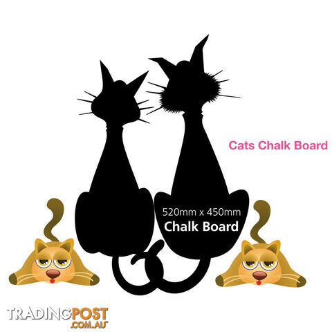 Funky Cats Chalk Black Board Kitchen Wall Stickers