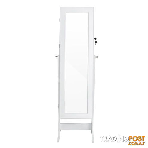 Mirror Jewellery Cabinet Storage 146cm White