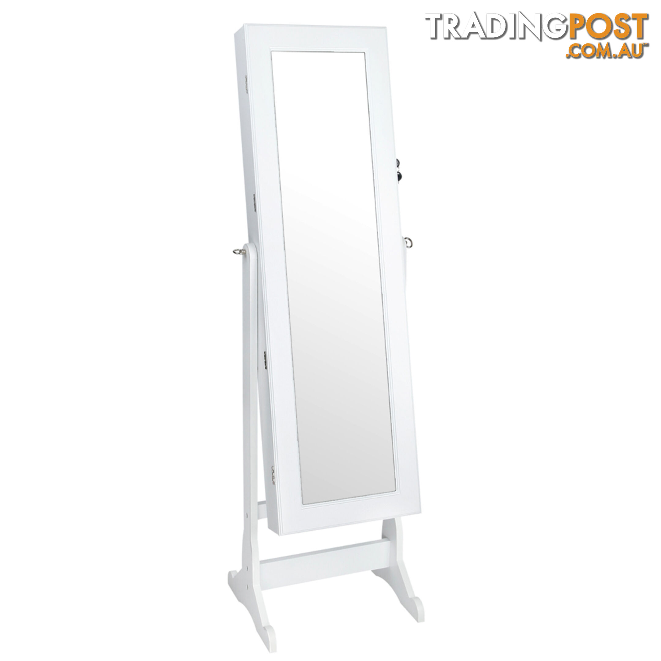 Mirror Jewellery Cabinet Storage 146cm White