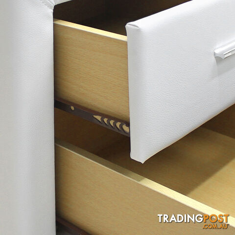 Deluxe PU Leather 2 Drawers Cabinet White - photo 5 of 9