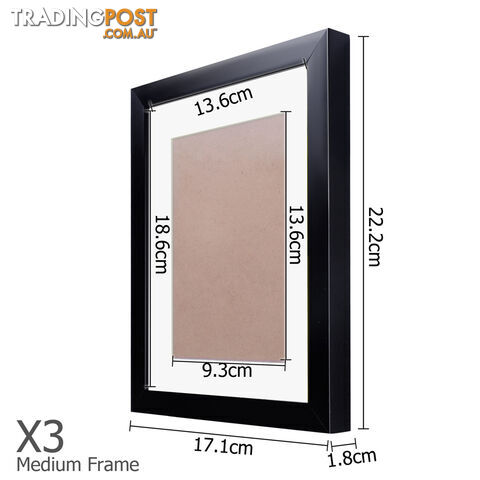 11 pcs Photo Frames Set Wall Black