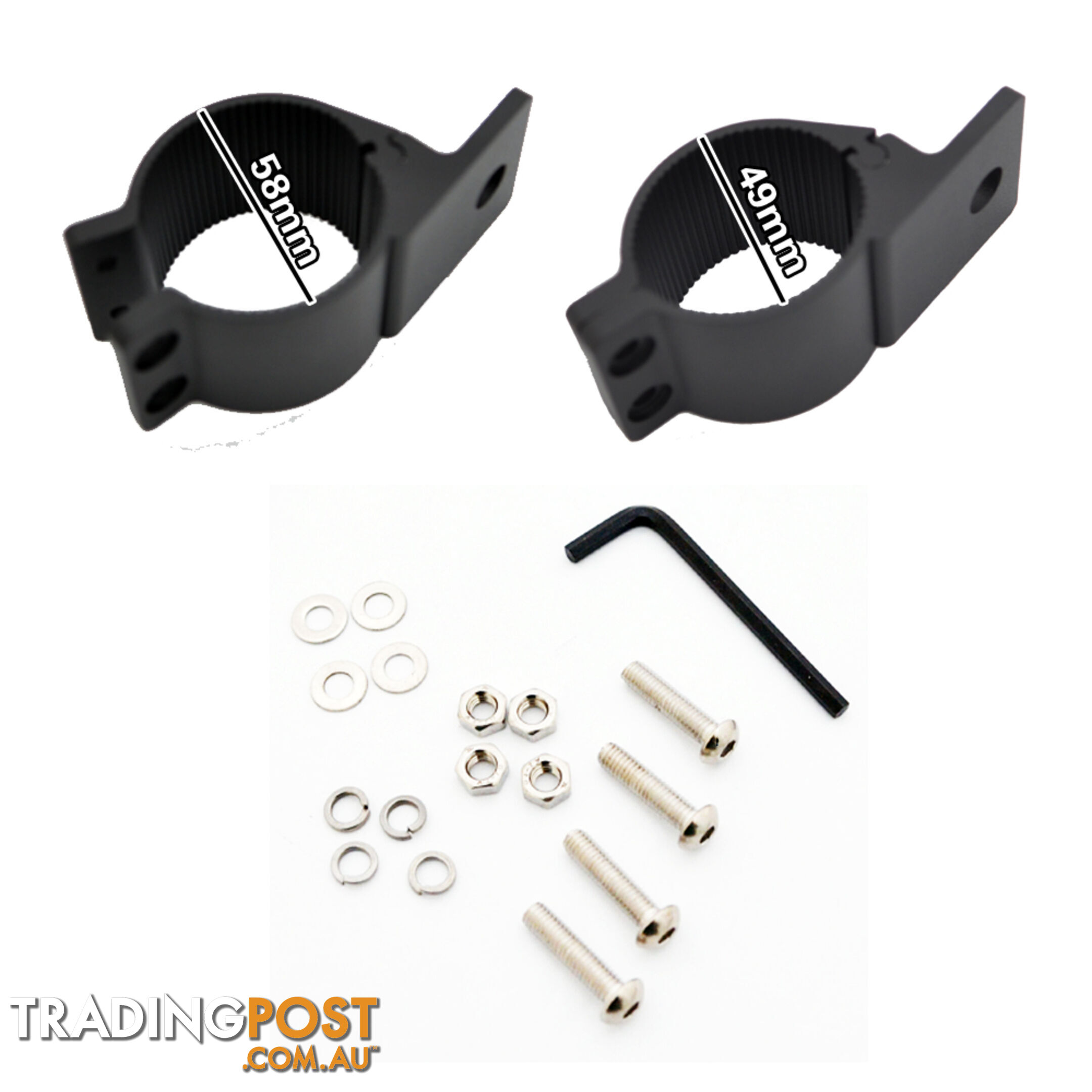 PAIR Bullbar Mounting Bracket Clamp FOR LIGHT BAR Rigid HID ARB MOUNT 49 54mm