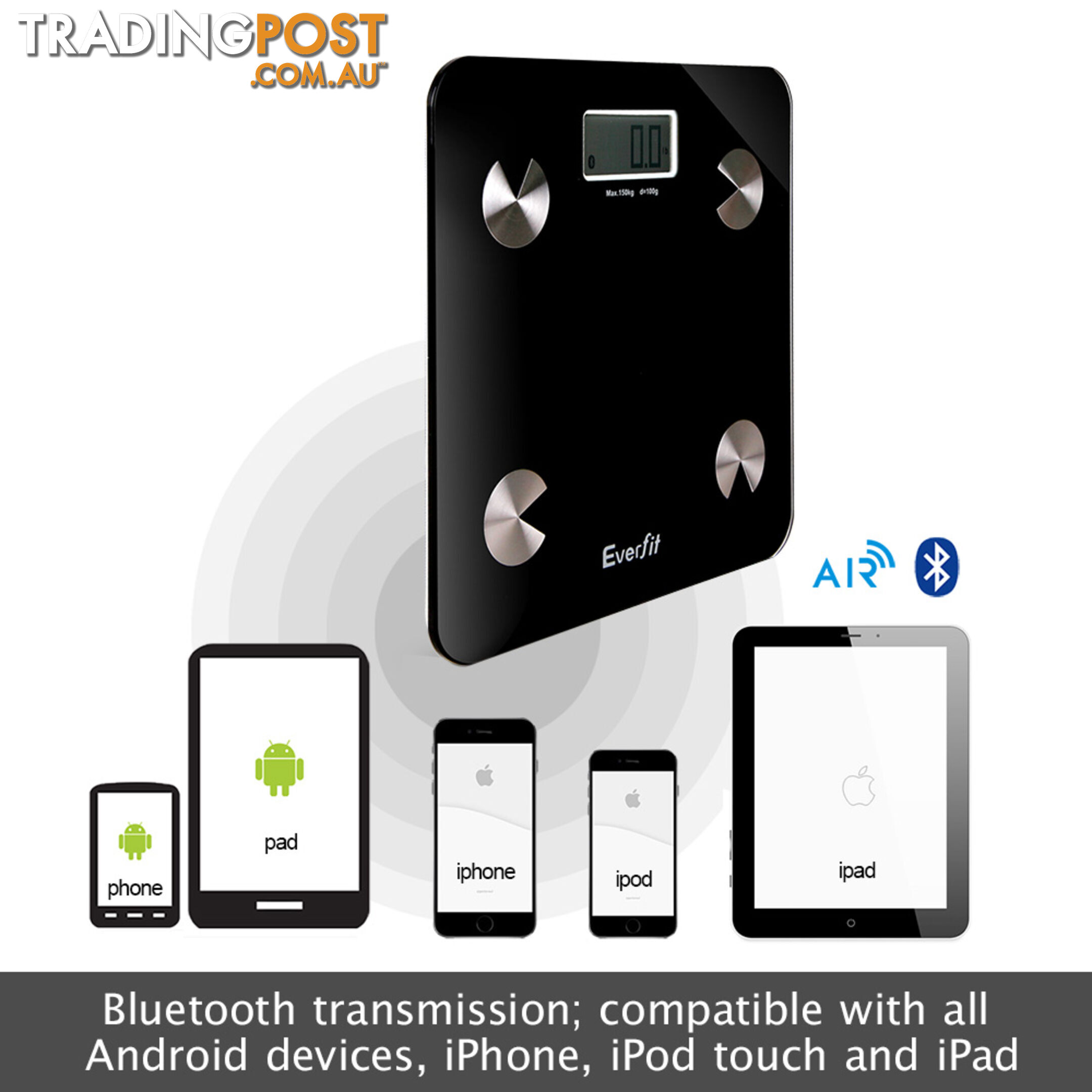 Digital Bathroom Scale w/ Wireless Bluetooth 150KG