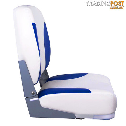 Set of 2 Swivel Folding Marine Boat Seats White Blue - photo 4 of 11