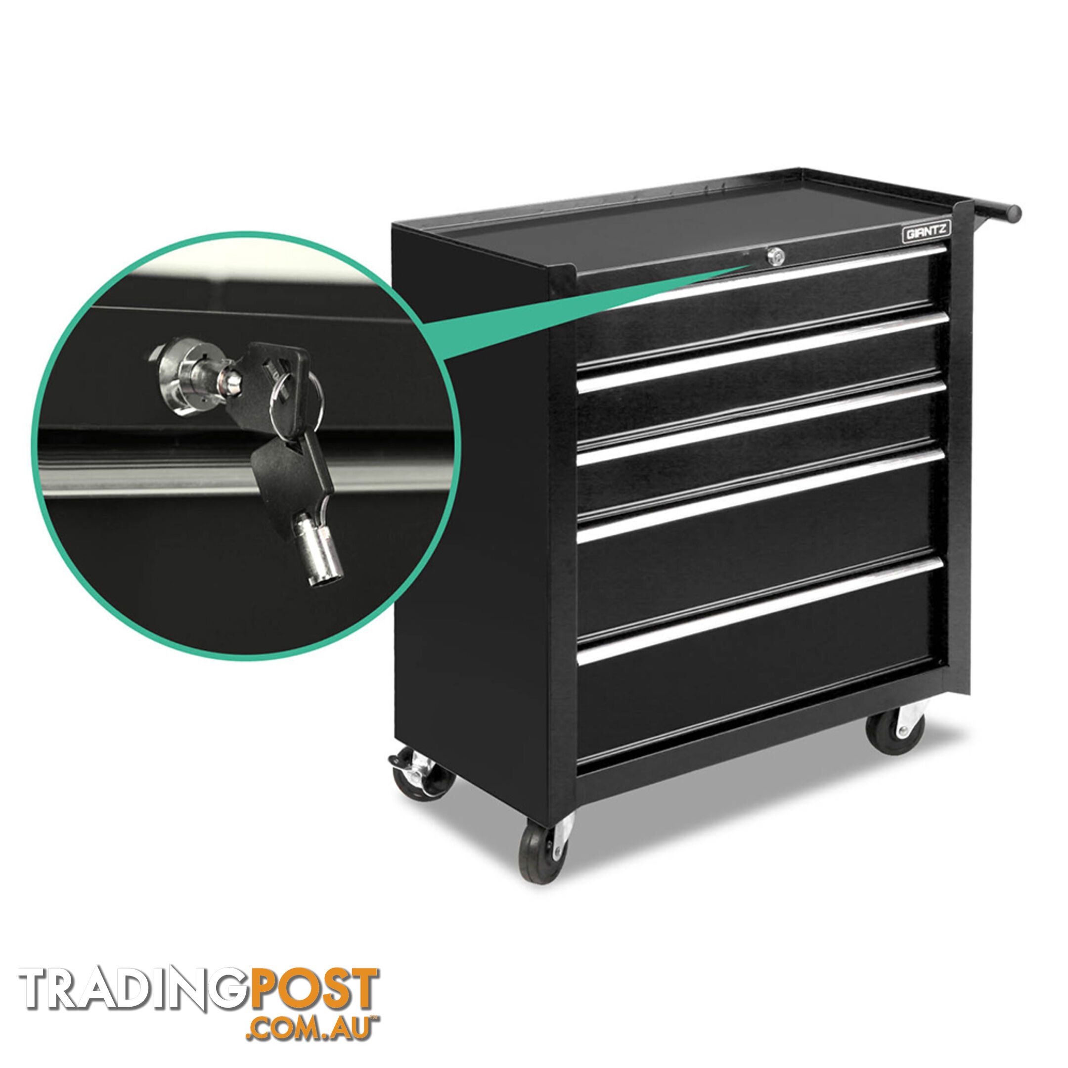 5 Drawers Roller Toolbox Cabinet  Black