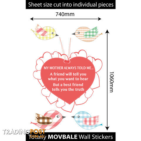 Extra Large Size My Mother Told Me Wall Sticker Quotes - Totally Movable