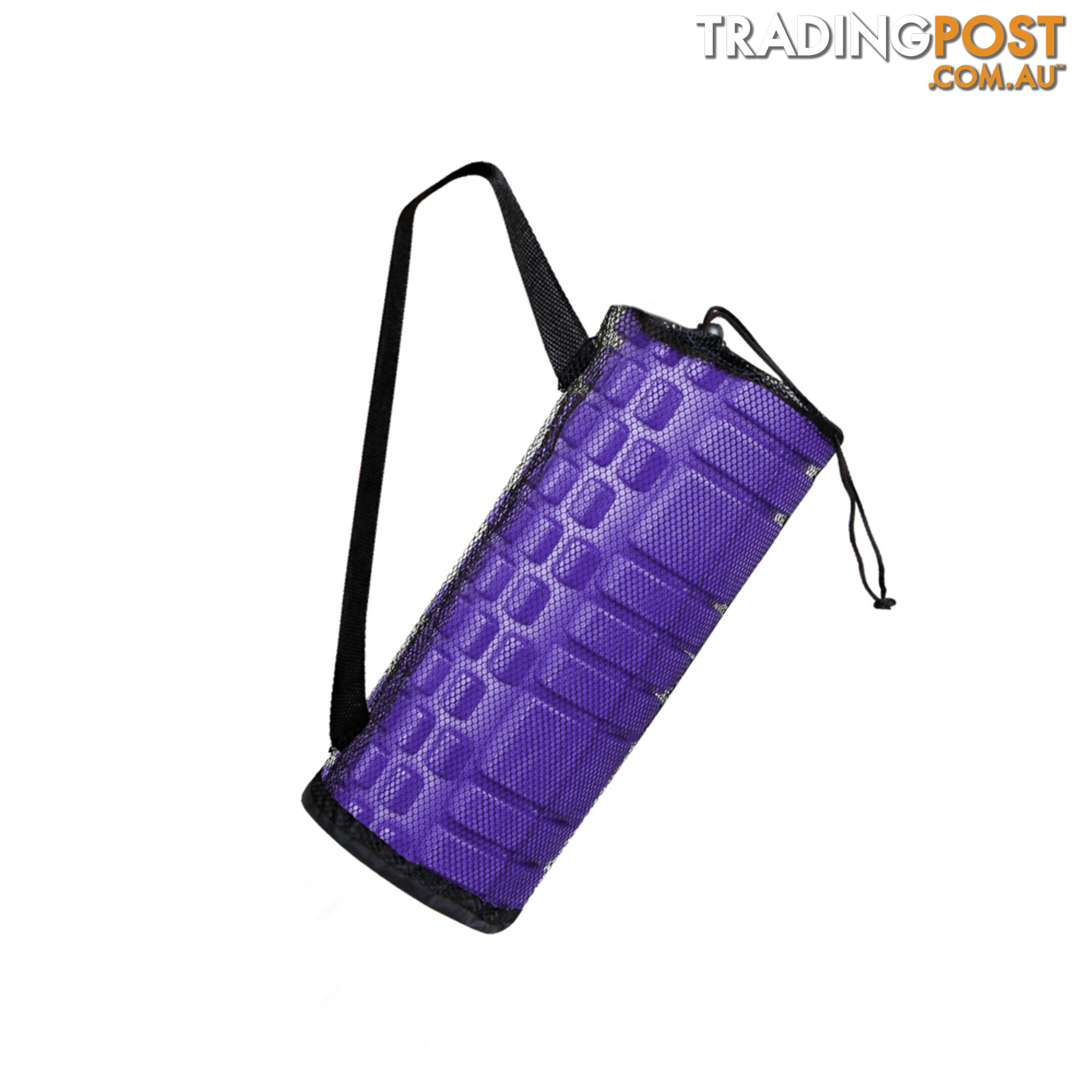 Yoga Gym Pilates EVA Grid Foam Roller Purple 33 x 14cm