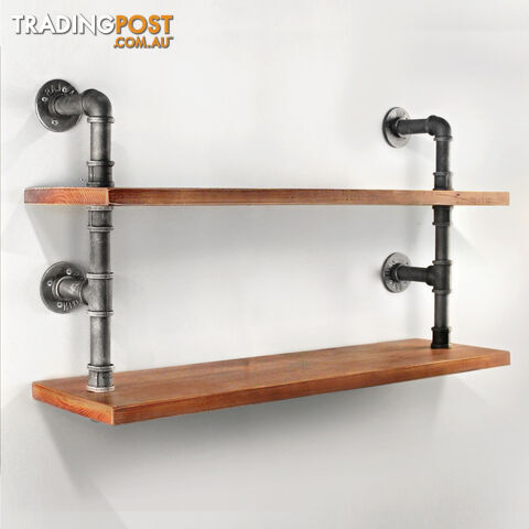 Rustic Industrial DIY Floating Pipe Shelf