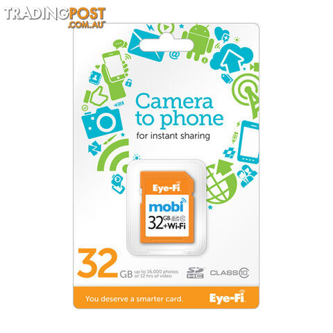 Eye-Fi Mobi 32GB WIFI SDHC Memory Card - Wireless Photo & Video Uploads