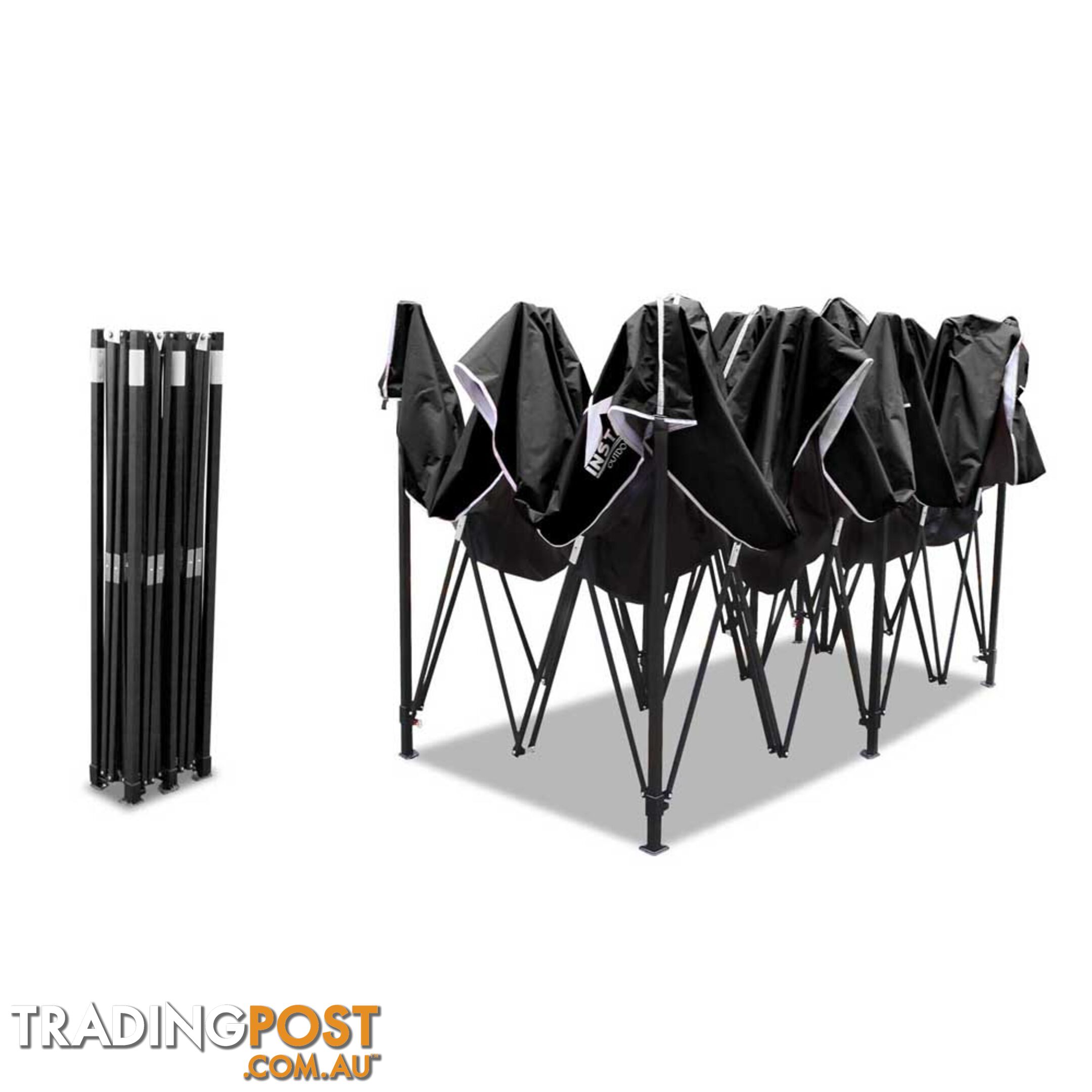 3m x 6m Pop-up Garden Outdoor Gazebo Black