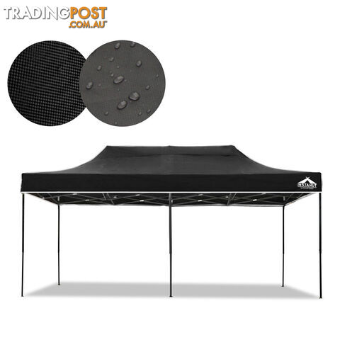 3m x 6m Pop-up Garden Outdoor Gazebo Black