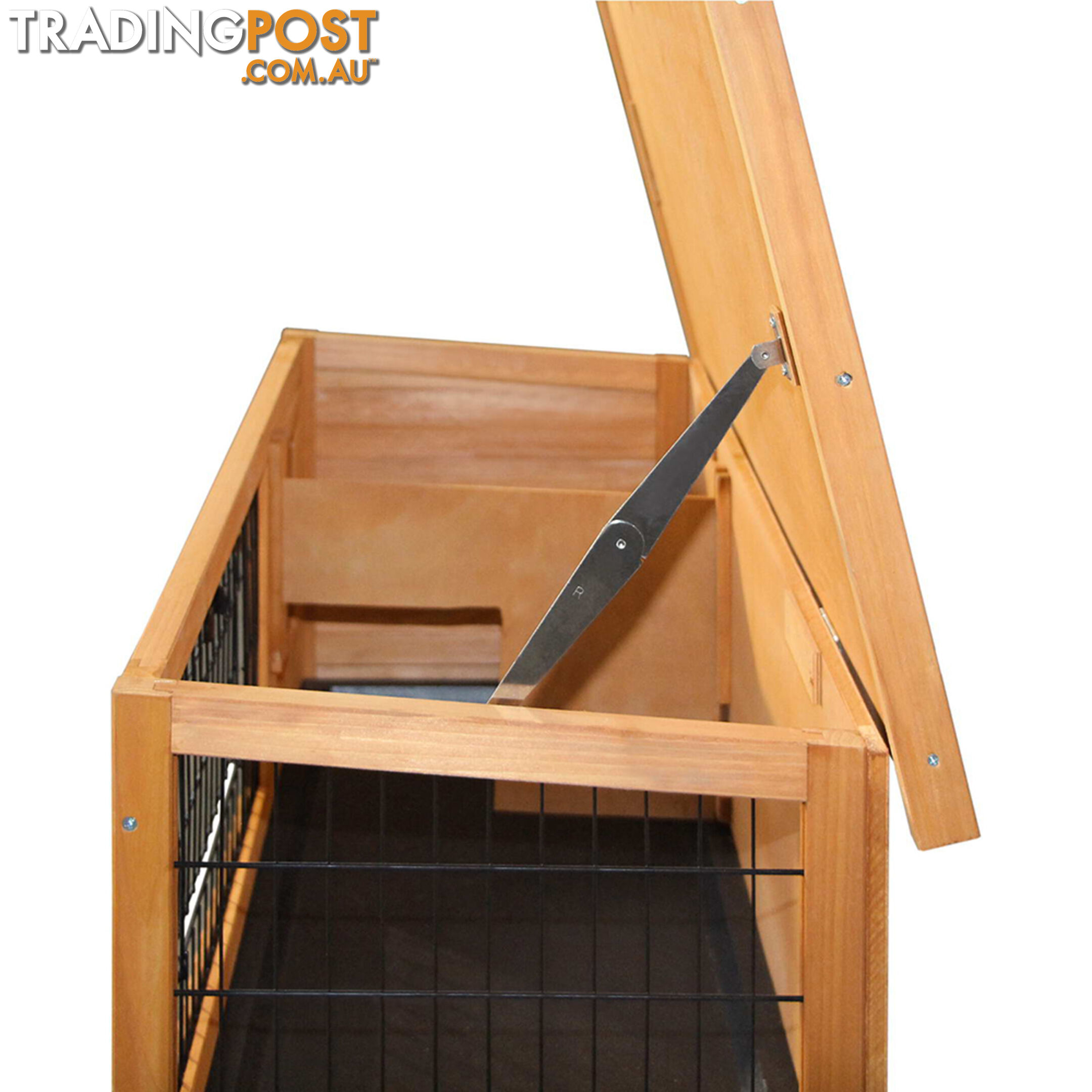 Rabbit Hutch with Hinged Lid