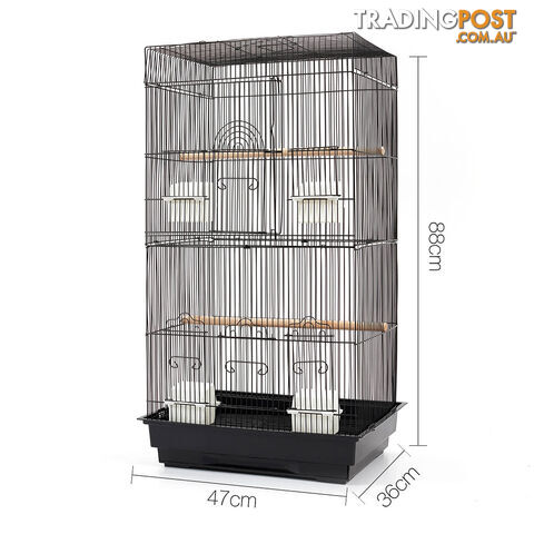 Pet Bird Cage Black Medium - 88CM