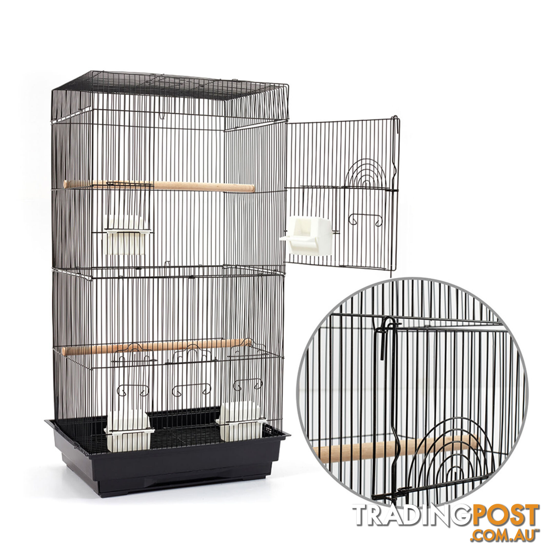 Pet Bird Cage Black Medium - 88CM