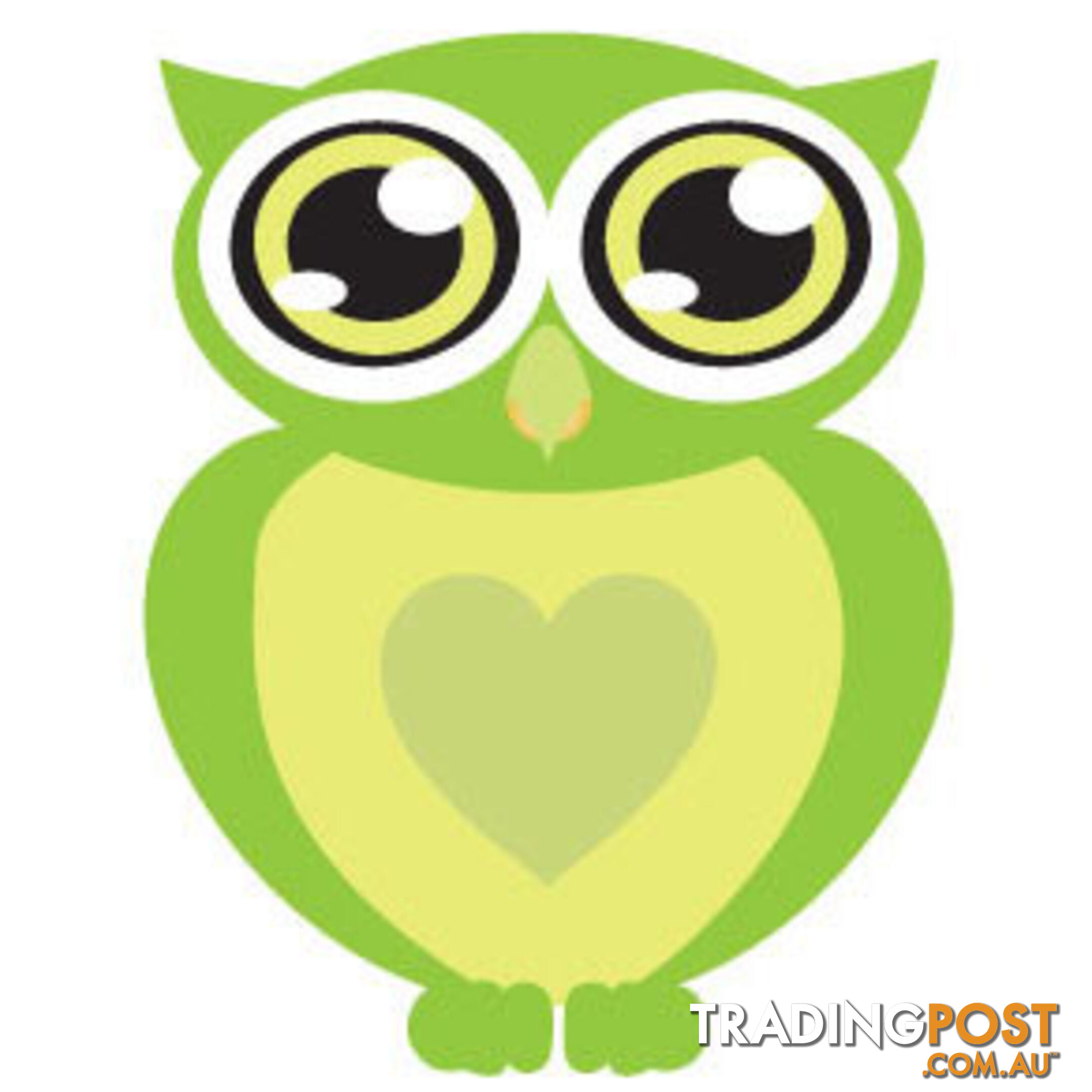 10 X Green owl with big eyes Wall Sticker - Totally Movable