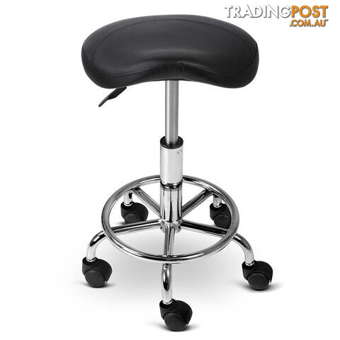 Saddle PU Swivel Salon Stool Black