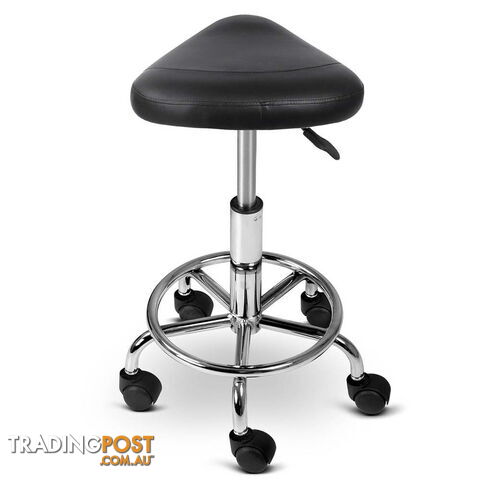 Saddle PU Swivel Salon Stool Black